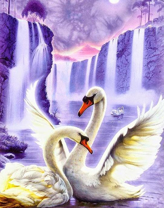 Swans Fantasy Paint by Numbers