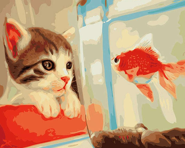 Cat & Goldfish Paint by Numbers