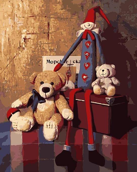 Teddy Bears & Clown Paint by Numbers