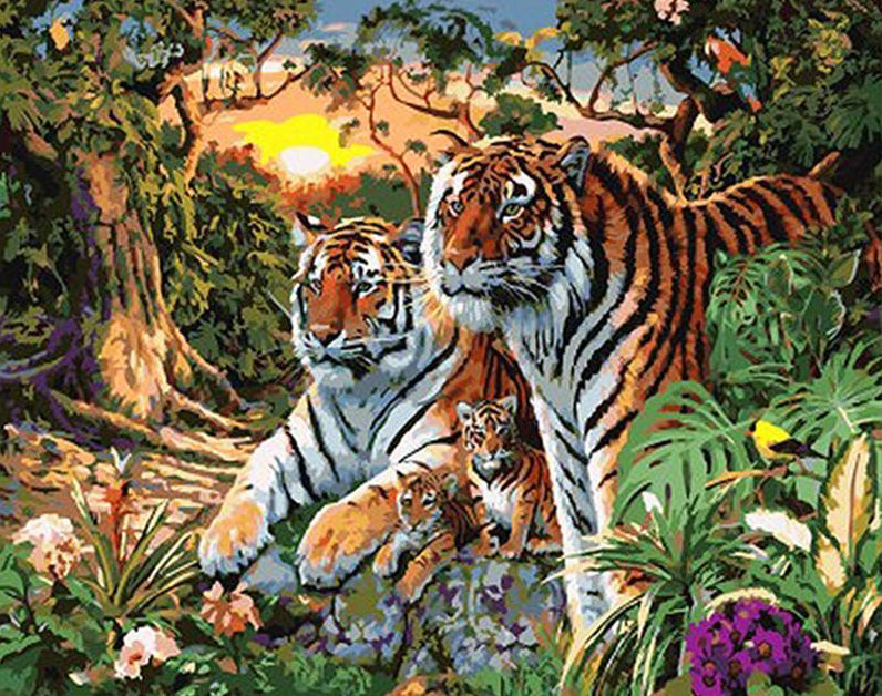 Tiger & Cubs Paint by Numbers