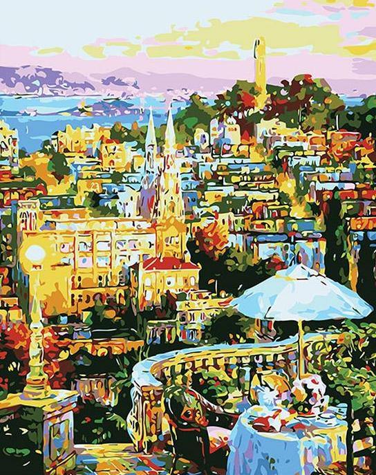 Seaside Town Paint by Numbers