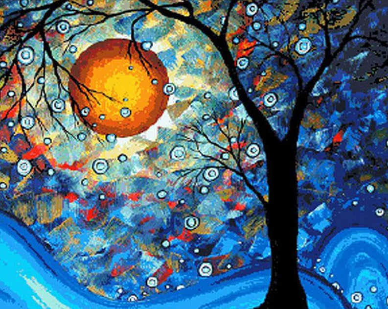Tree & Sun Paint by Numbers