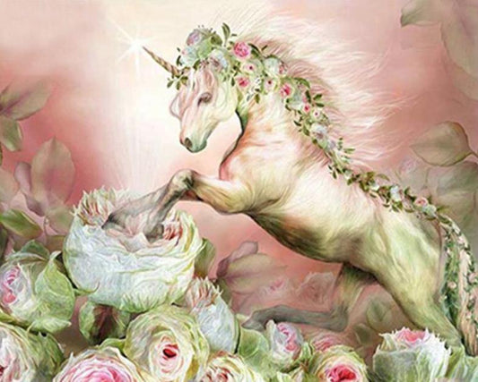 Floral Unicorn Fantasy Paint by Numbers