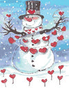 Valentine Snowman Paint by Numbers