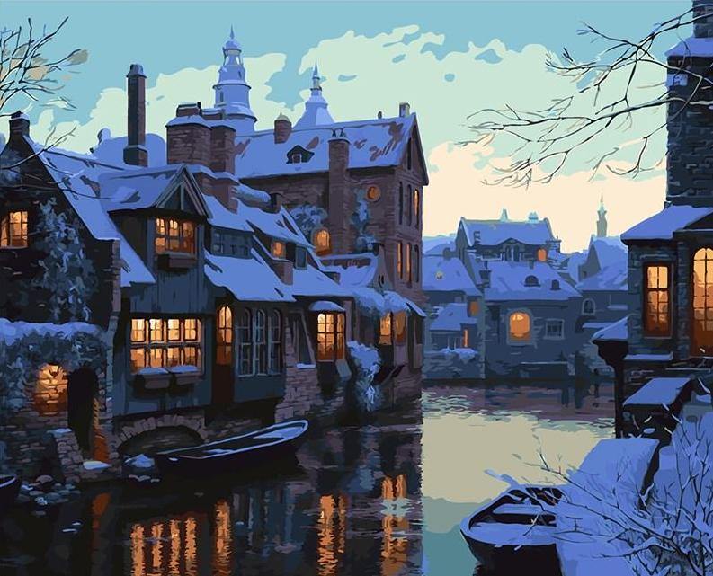 Venice in Winter Paint by Numbers