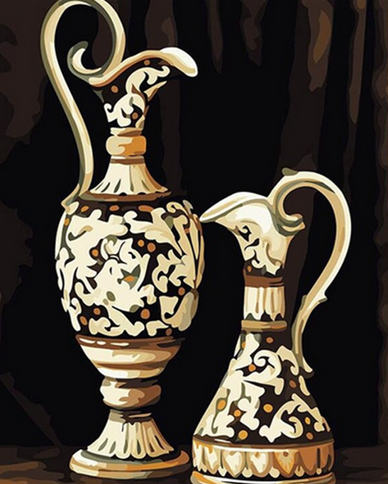 Vintage Flowers Vases Paint by Numbers