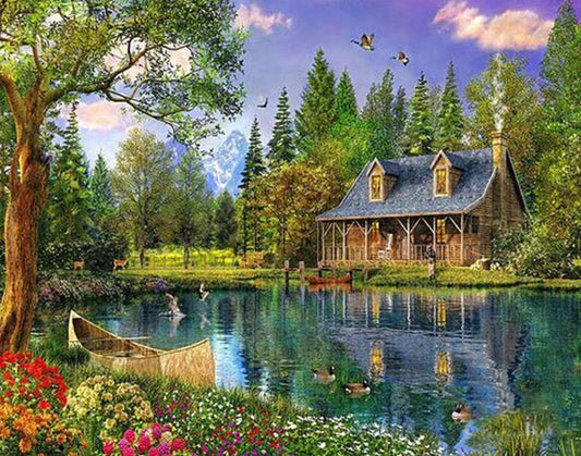 Water Pond & House Paint by Numbers