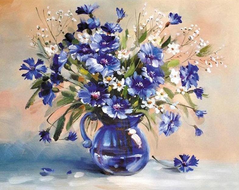White & Purple Flowers DIY Painting Kit