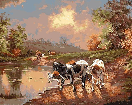 Wild Cows Paint by Numbers