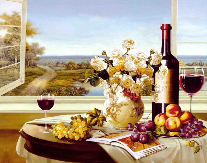 Wine & Fruits Paint by Numbers