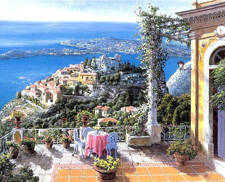 Terrace Sea View Paint by Numbers