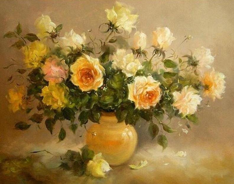 Yellow Roses Paint by Numbers