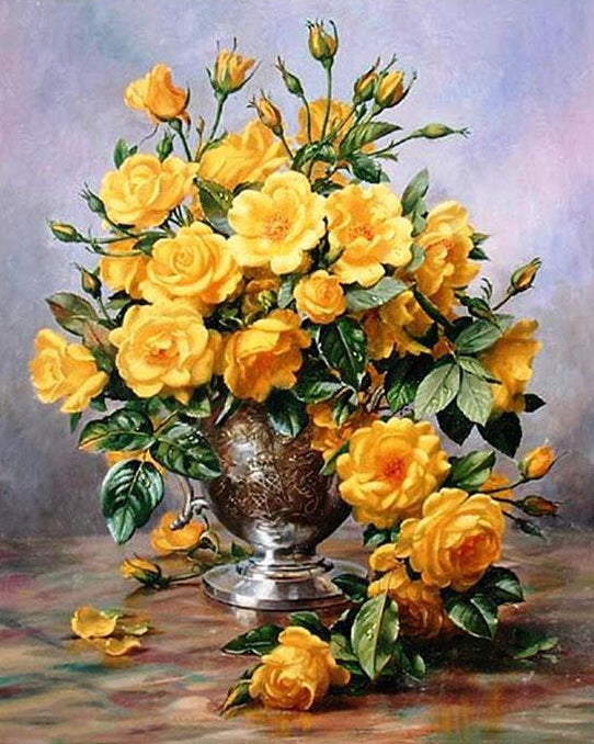 Yellow Roses Painting by Numbers