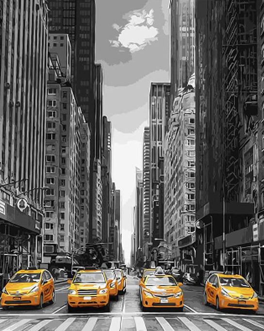Yellow Taxis Paint by Numbers