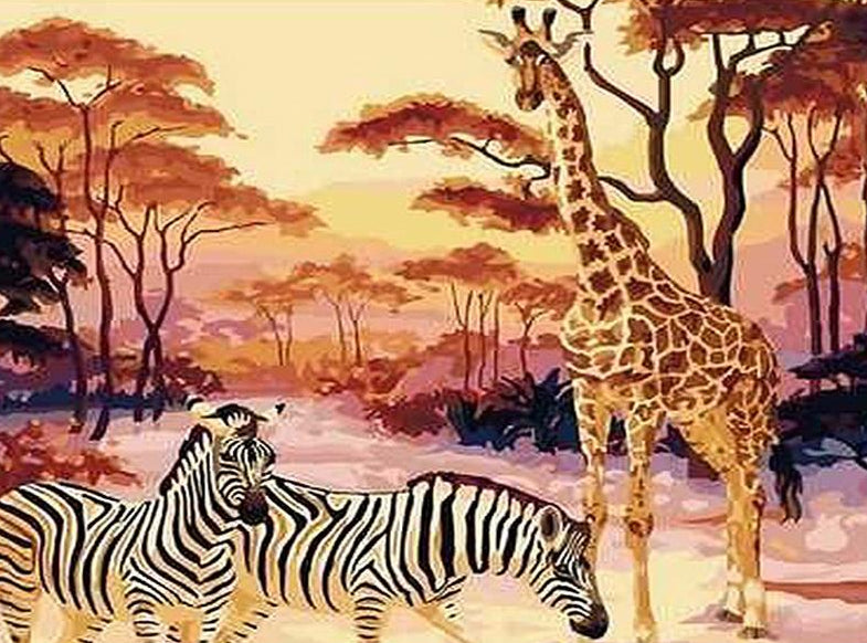 Zebras & Giraffe Paint by Numbers