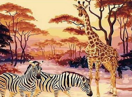 Zebras & Giraffe Paint by Numbers