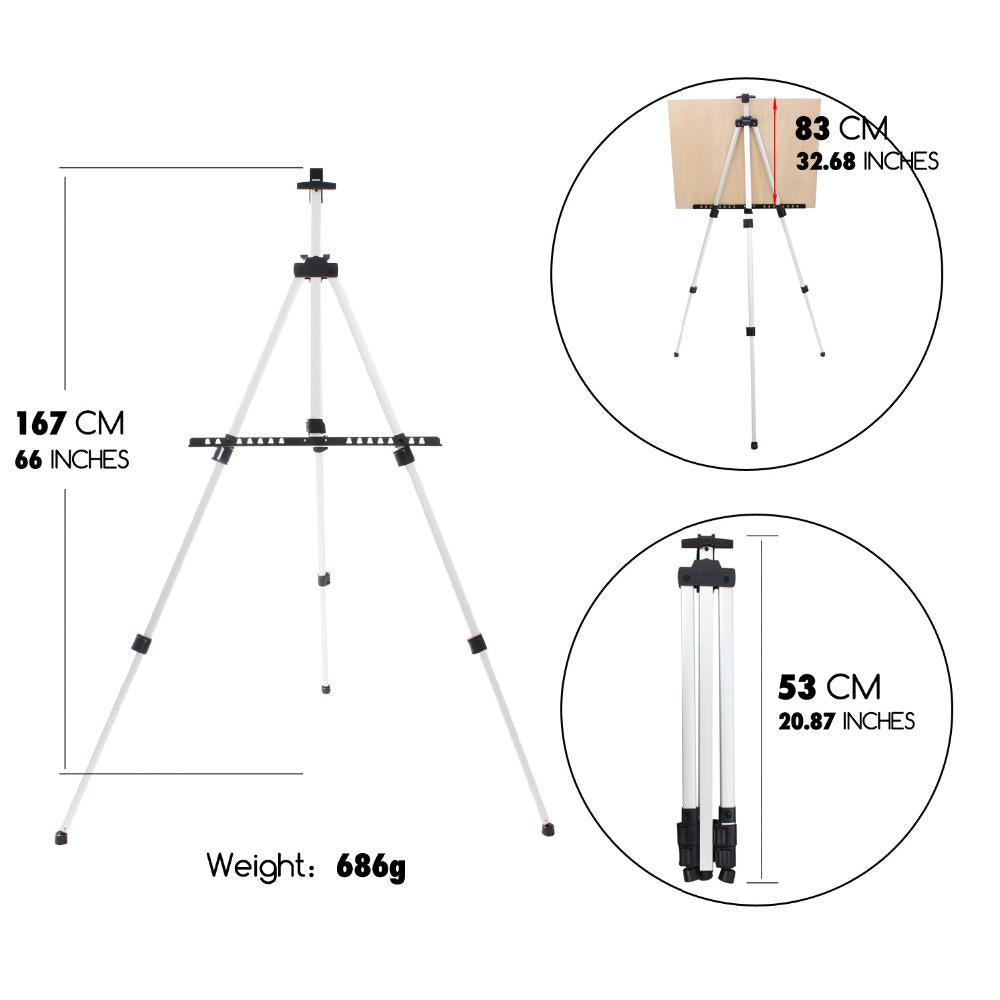 Silver Aluminum Portable Easel