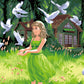 Little Girl & Pigeons Paint by Numbers
